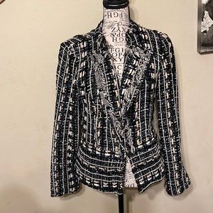 Chico’s, Black Embroidered Blazer, Size 0